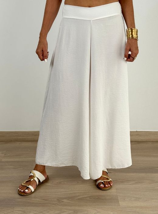 Falda pantalón fluida blanca