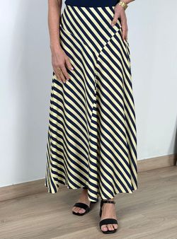 Falda rayas amarillo-azul marino