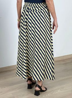 Falda rayas amarillo-azul marino