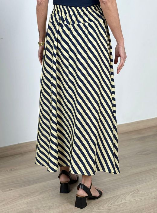 Falda rayas amarillo-azul marino