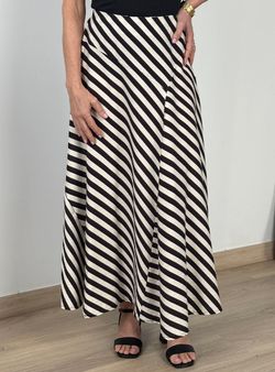 Falda rayas negro-crudo