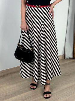 Falda rayas negro-crudo