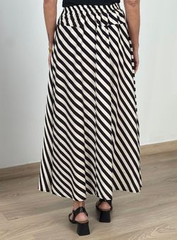 Falda rayas negro-crudo