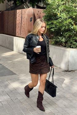 Falda-short cebra marrón