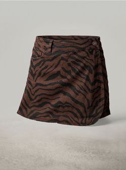 Falda-short cebra marrón