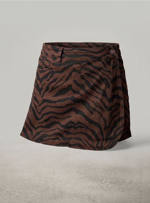 Falda-short cebra marrón