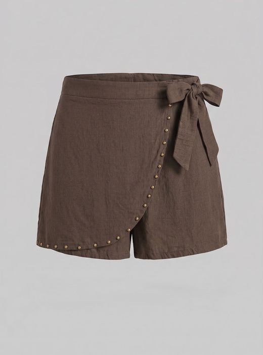 Falda-short pareo marrón