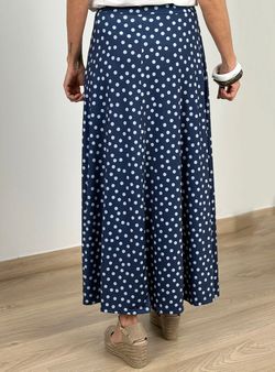 Falda topos Triana marino-celeste