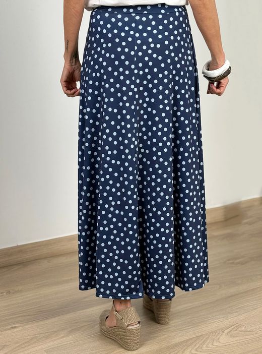 Falda topos Triana marino-celeste