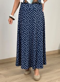 Falda topos Triana marino-celeste