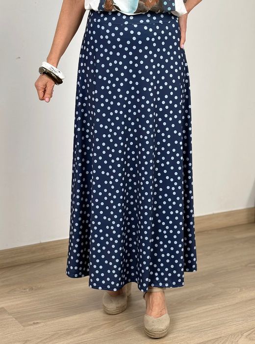 Falda topos Triana marino-celeste