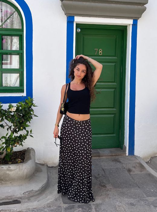 Falda topos Triana negro-blanco