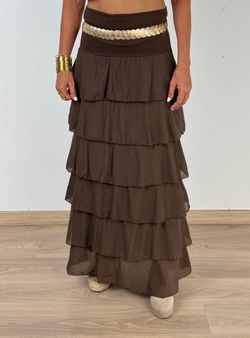 Falda volantes Luna marrón
