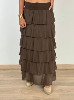 Falda volantes Luna marrón