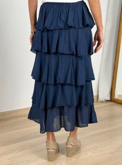 Falda volantes Ribera azul marino
