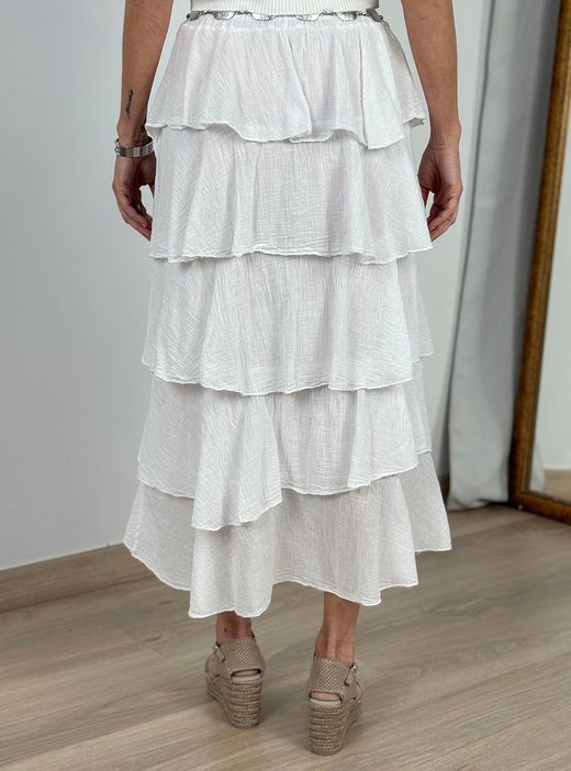 Falda volantes Ribera blanco