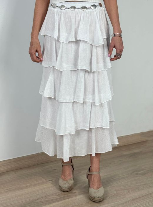 Falda volantes Ribera blanco