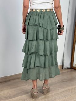 Falda volantes Ribera kaki