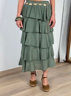 Falda volantes Ribera kaki