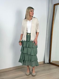 Falda volantes Ribera kaki