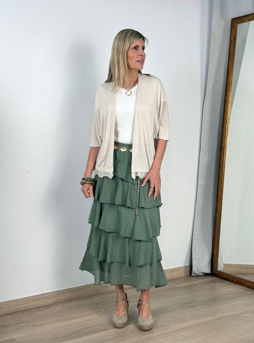 Falda volantes Ribera kaki