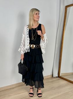 Falda volantes Ribera negro