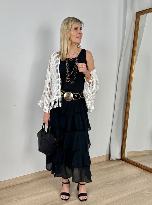 Falda volantes Ribera negro