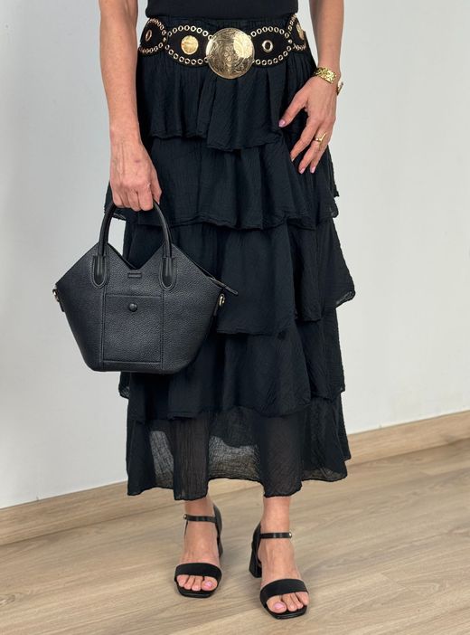 Falda volantes Ribera negro