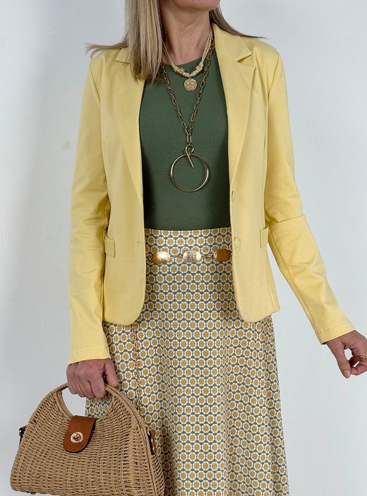 Falda larga Sagaró amarillo-kaki