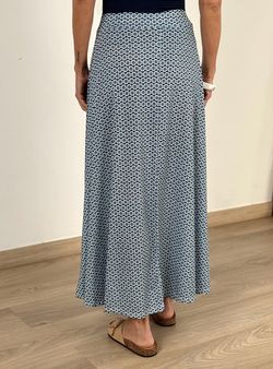 Falda larga Sagaró marino-blanco