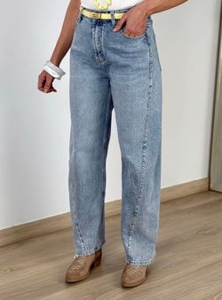 Jeans baggy brillantes azul denim