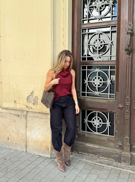 Jeans Barrel Denim Oscuro