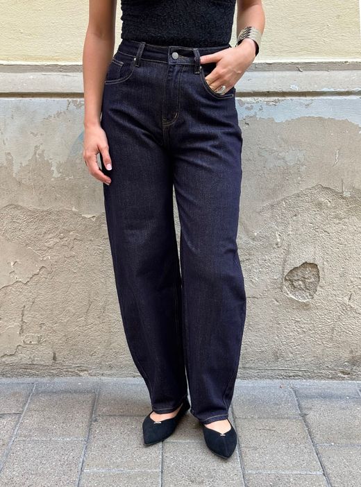 Jeans Barrel Denim Oscuro