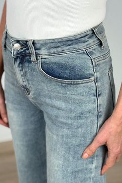 Jeans wide leg azul delavado