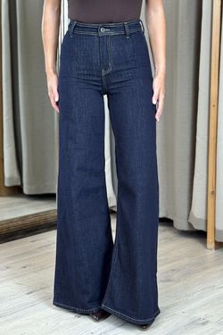 Jeans wide leg azul oscuro