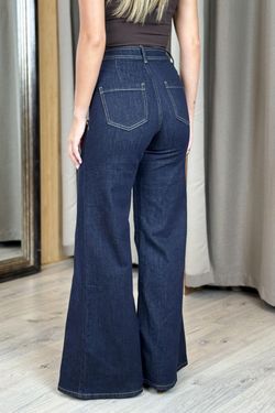 Jeans wide leg azul oscuro