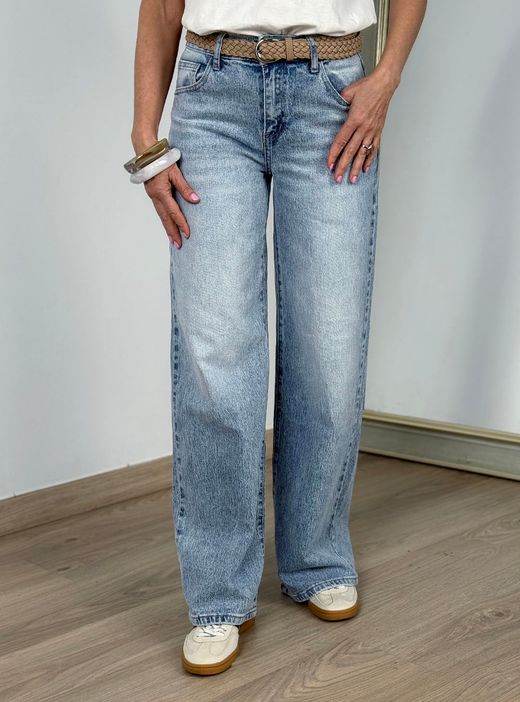 Jeans wide leg Blue Star azul delavado