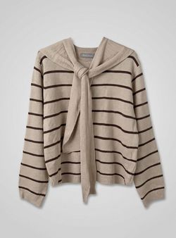 Jersey con capa beige-marrón