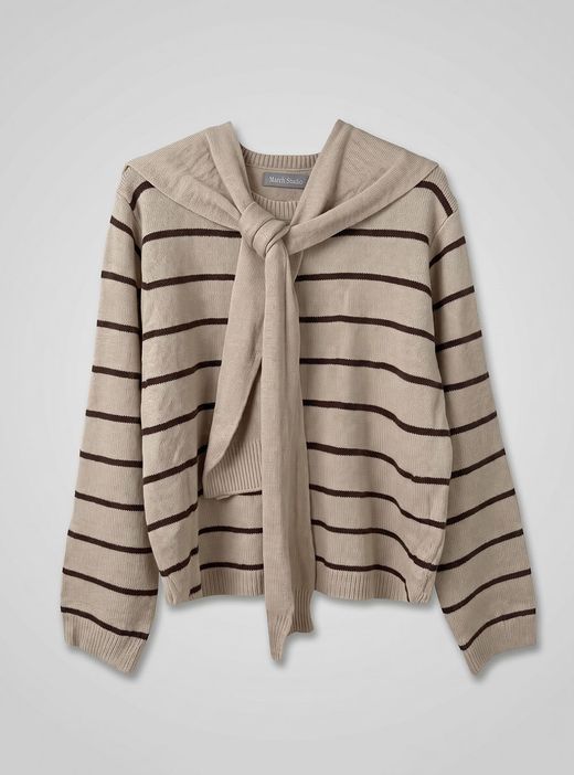 Jersey con capa beige-marrón