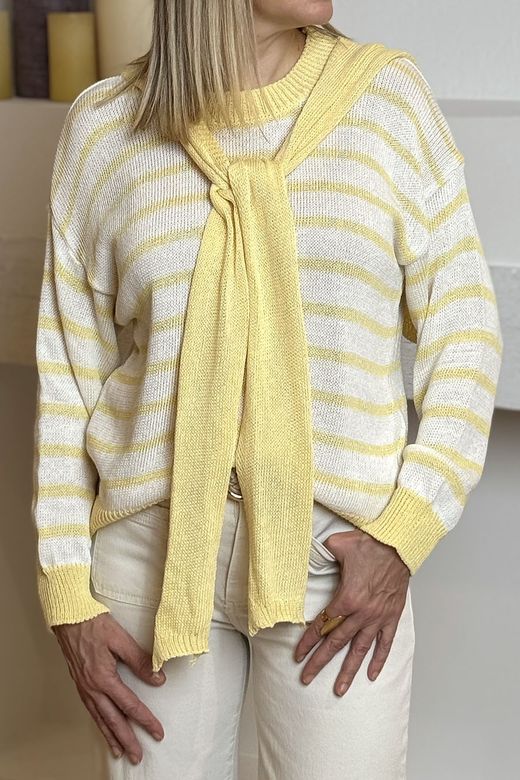 Jersey con capa blanco-amarillo