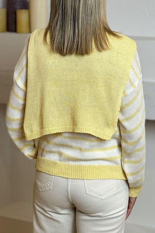 Jersey con capa blanco-amarillo