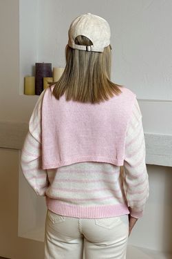 Jersey con capa blanco-rosa