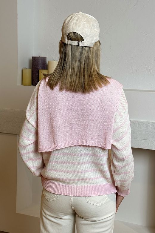 Jersey con capa blanco-rosa