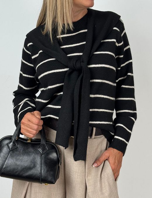 Jersey con capa negro-crudo