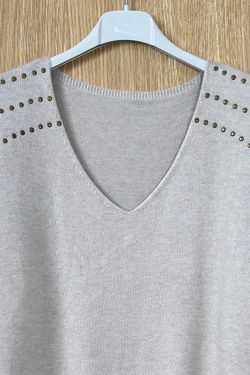 Jersey con tachuelas Berta beige