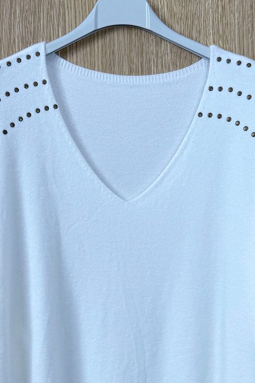Jersey con tachuelas Berta blanco