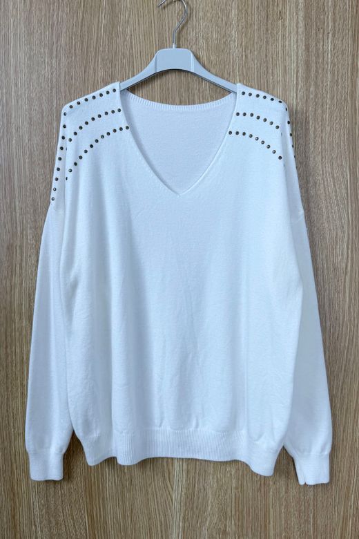 Jersey con tachuelas Berta blanco