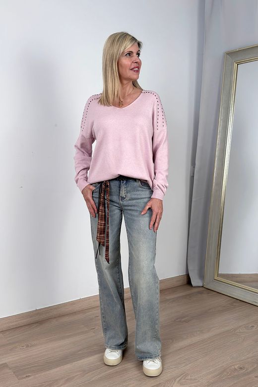 Jersey con tachuelas Berta rosa