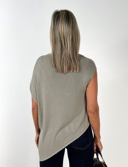 Jersey de Punto Asimétrico Taupe