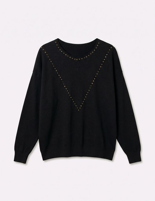 Jersey de Punto con Tachas Negro